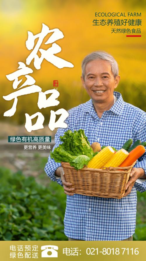 有机农产品绿色蔬菜配送摄影图海报